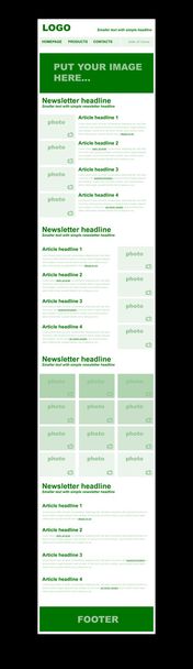 responsive newsletter template for business or non-profit organi - Vector, Image