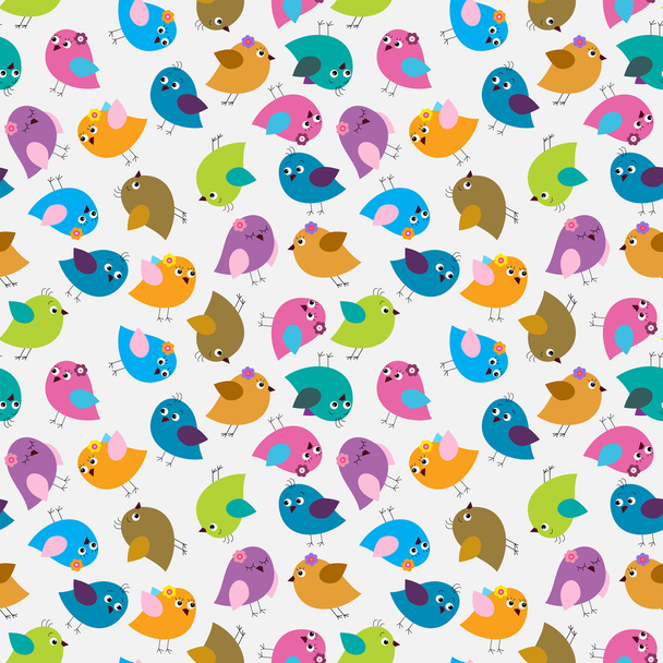 Seamless background of stylized birds - Vector, imagen