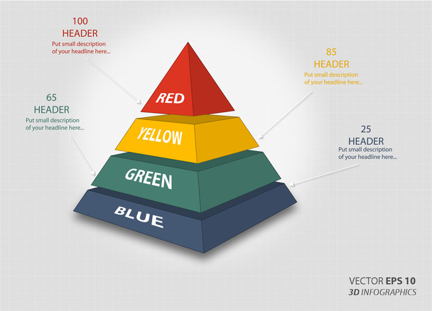 creative 3D vector infographics triangle for business or non-pro - Vector, Image