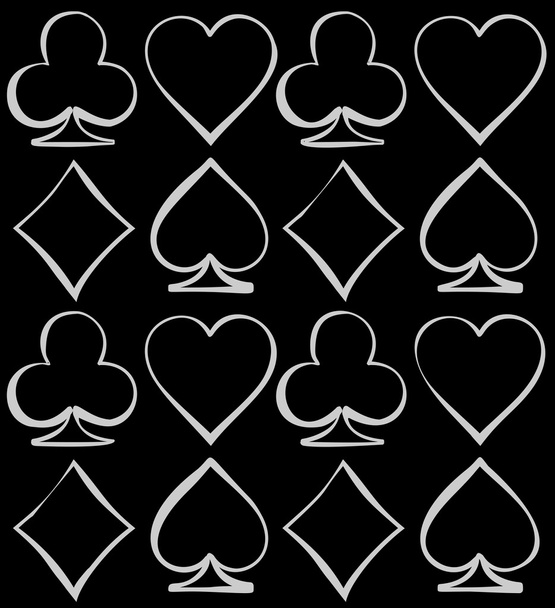  Four card suits. Cards deck pattern. - ベクター画像