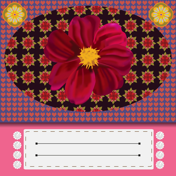 Colorful floral greeting card. - Wektor, obraz