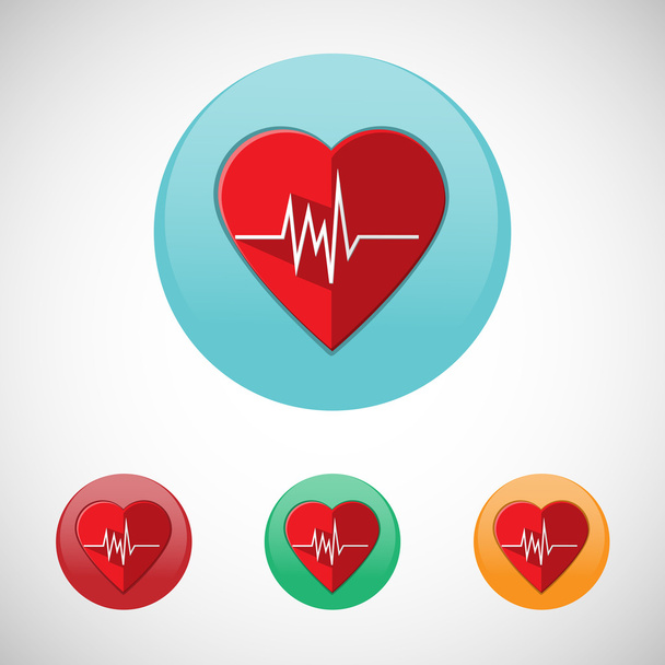Heart rate monitor icon set. - Vektor, kép