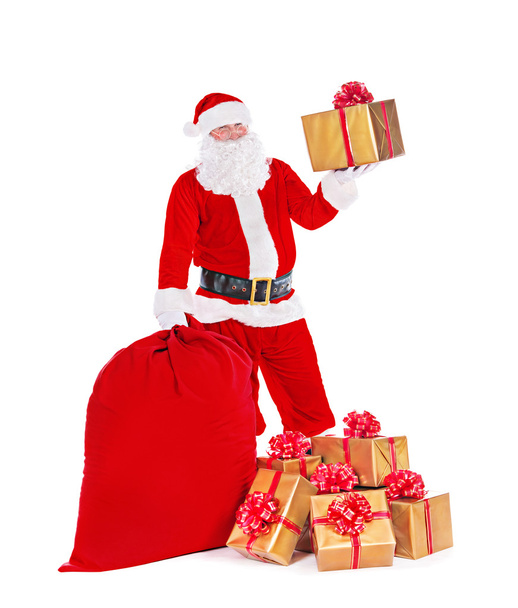 Santa Claus with gift boxes - Photo, Image
