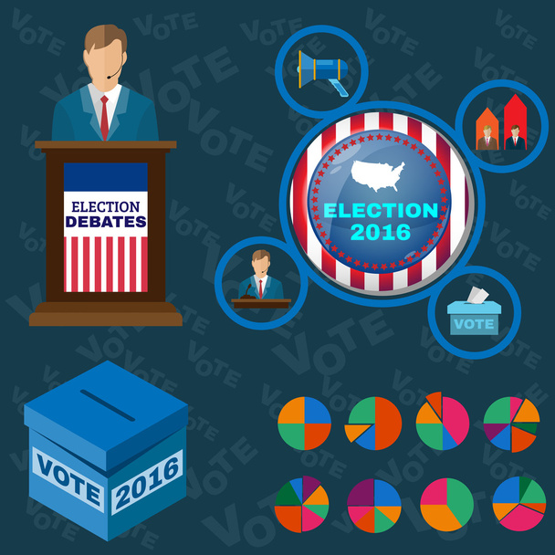 Presidential Debates Icons - Vector, Image