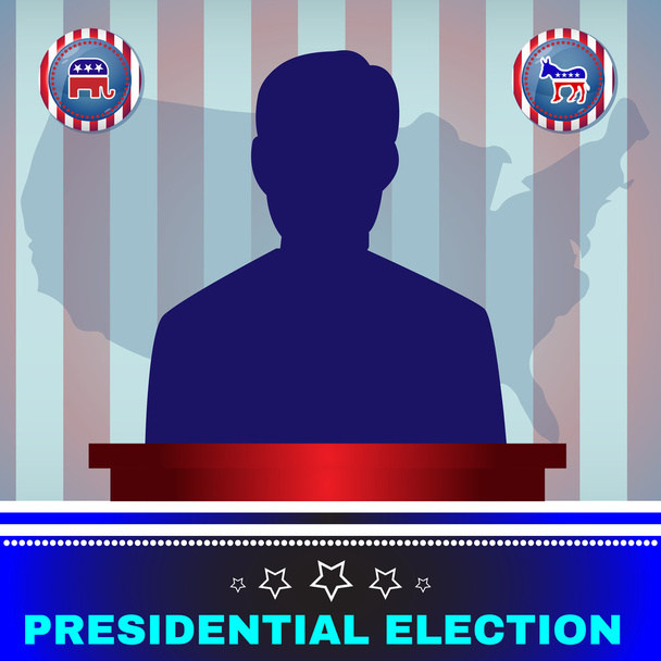 Presidential Election Candidate Elephant versus Donkey - Vector, Image
