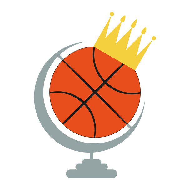 Basketball Ball Icon with Crown - Vector, Image