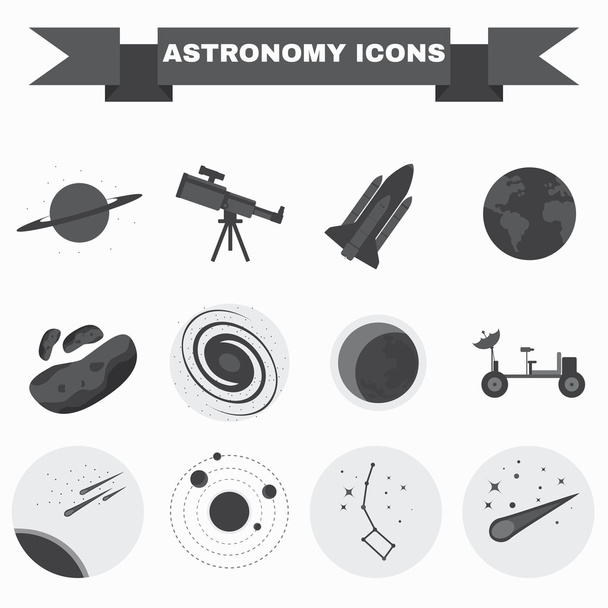 Soubor ikony astronomie - Vektor, obrázek