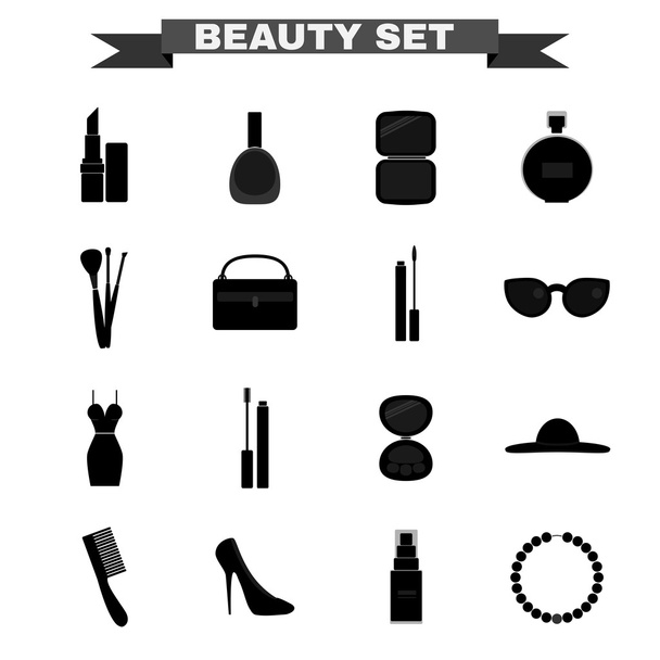 Beauty big icon set - Διάνυσμα, εικόνα