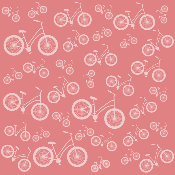 Bicycle pink vector seamless pattern - ベクター画像