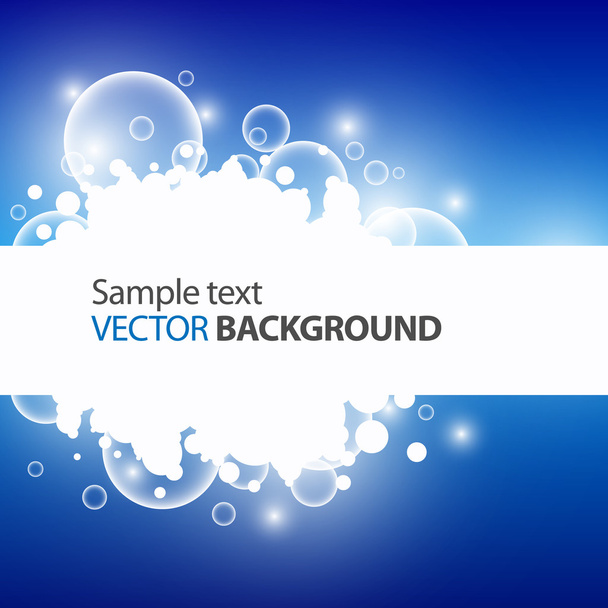 Bubbles on blue background with place for text - Vector, Image