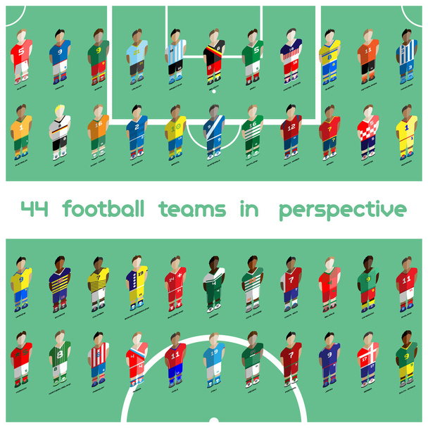 Soccer Club Team Players Big Set - Vector, Image