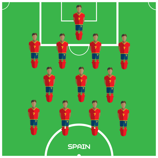 Computerspiel spanischer Fußballspieler - Vektor, Bild