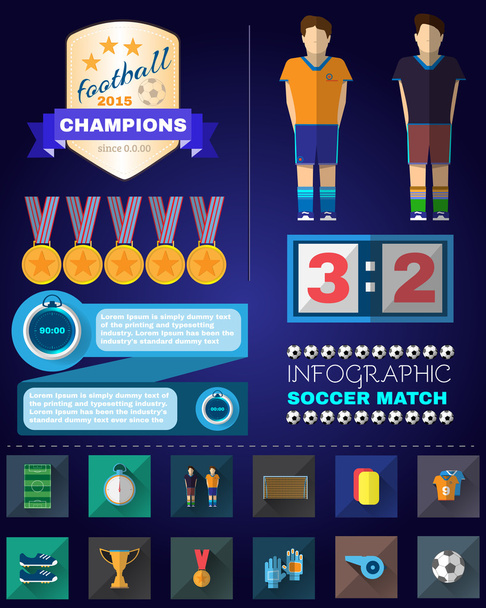 Infographic Soccer Match - Vector, Image