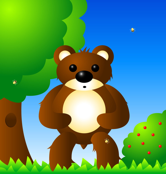 Bear in forest - Vector, Image
