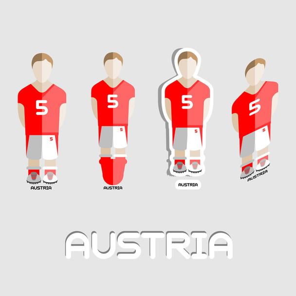 Austria plantilla de ropa deportiva de equipo de fútbol
 - Vector, imagen