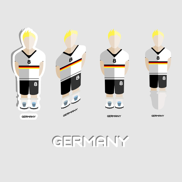 Шаблон спортивной одежды сборной Германии по футболу
 - Вектор,изображение