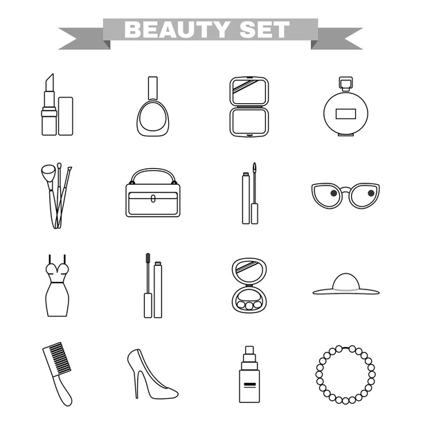 Beauty big icon set - Vektor, kép