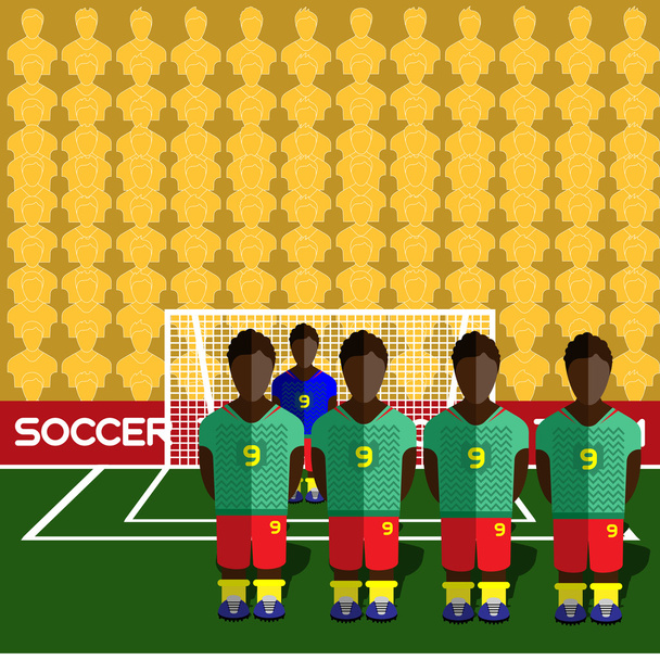 Cameroon Soccer Club Penalty on Stadium - Vector, Image