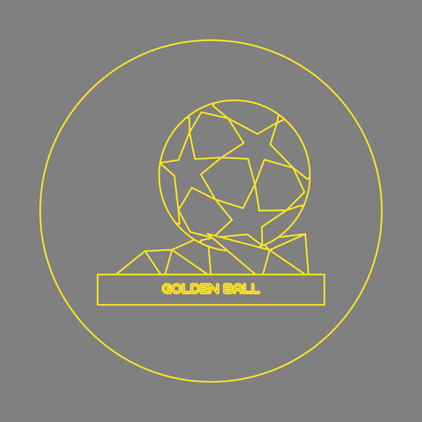 Золотой мяч футбольный приз на трибуне
 - Вектор,изображение