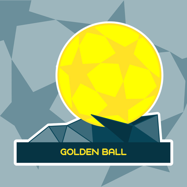 Золотой мяч футбольный приз на трибуне
 - Вектор,изображение