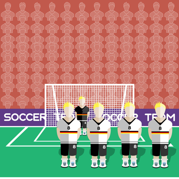 Germany Soccer Club Penalty on a Stadium - Vector, Image