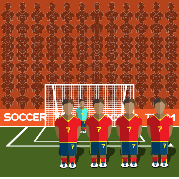 Spain Soccer Club Penalty on a Stadium - Вектор, зображення
