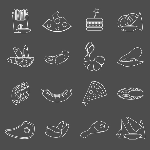 Black and white beer snacks.  - Vector, Image