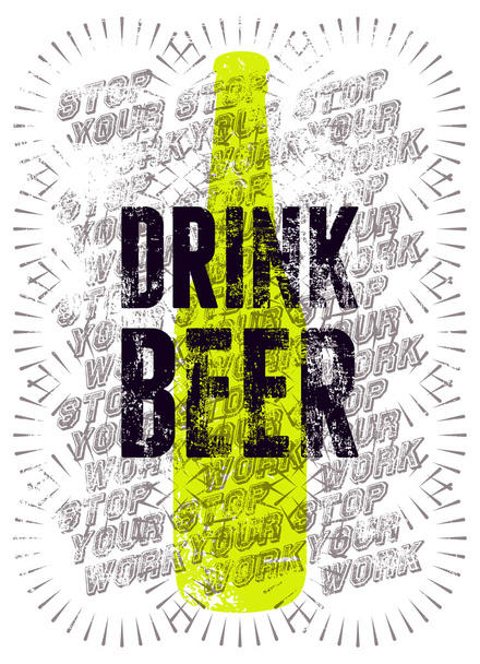 Typographic retro grunge beer poster. Vector illustration. Eps10. - ベクター画像