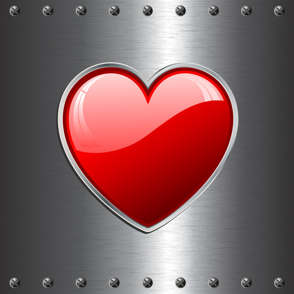 серце на металевому фоні
 - Фото, зображення
