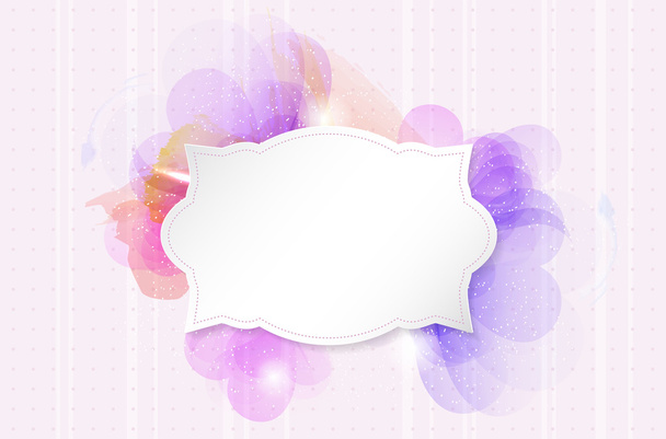 Абстрактный романтический цветочный фон с бумажной ретро рамкой
 - Вектор,изображение