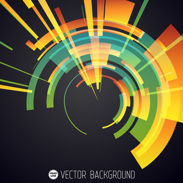 Techno Geometric Vector Circle Modern Science Abstract Background - Vecteur, image