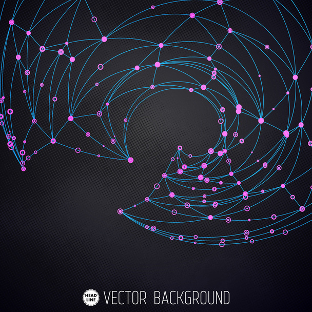 Abstract Vector Polygonal Background. Geometric Polygonal Shape. Vector Science Background Connecting Dots and Lines Structure  - Vektor, Bild