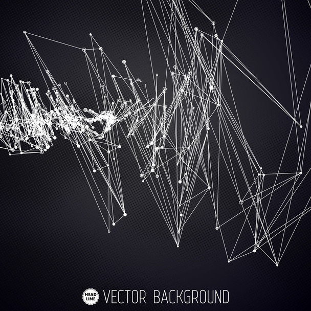 Abstract Vector Polygonal Background. Geometric Polygonal Shape. Vector Science Background Connecting Dots and Lines Structure  - Vektor, Bild