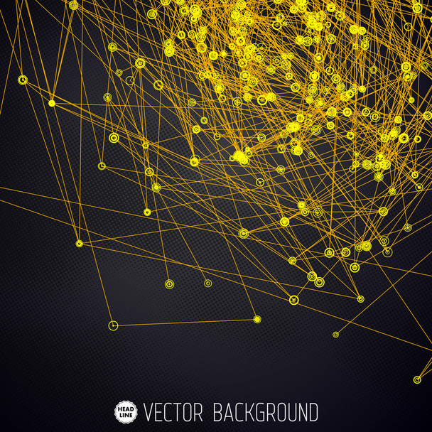 Abstract Vector Polygonal Background. Geometric Polygonal Shape. Vector Science Background Connecting Dots and Lines Structure  - Vecteur, image