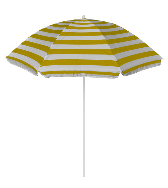 ビーチ ストライプ傘 - 黄色 - 写真・画像