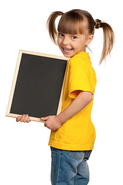 Girl with blackboard - Фото, изображение