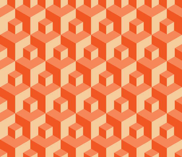 Moderne naadloze kleurrijke meetkunde kubus patroon vector, abstracte geometrische achtergrond kleur, veelkleurige print, retro textuur, hipster modevormgeving hoofdkussen - Vector, afbeelding