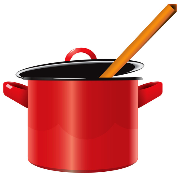 Enameled saucepan - Вектор,изображение