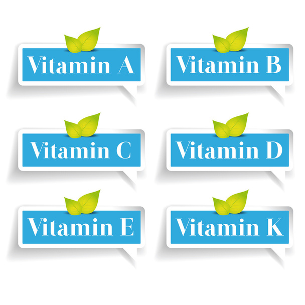Conjunto de vetor de etiquetas de vitaminas
 - Vetor, Imagem