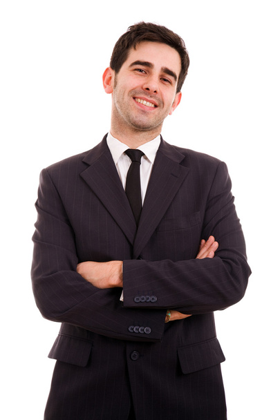 Smiling young business man over white background - Φωτογραφία, εικόνα