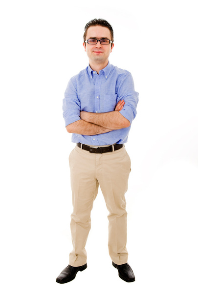 Young casual man full body in a white background - Fotografie, Obrázek