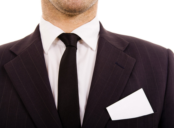 Business man with business card in the pocket - Fotoğraf, Görsel
