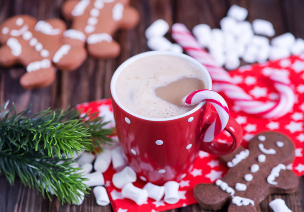 cocoa drink with cookies - Photo, Image