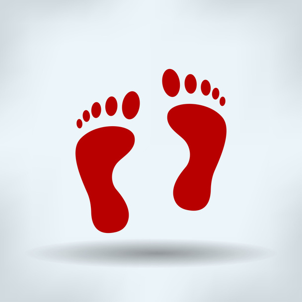 Voetafdruk, schoenen en sandalen afdrukken - illustratie - Vector, afbeelding