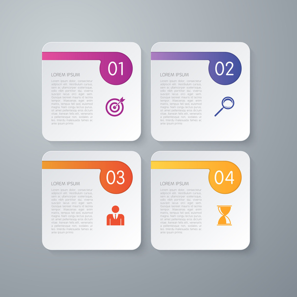 Vector illustration infographics four options square. - Vector, Image