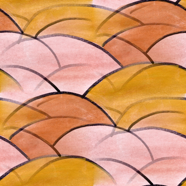 yellow art stripes abstract seamless strip wallpaper watercolor - Photo, Image