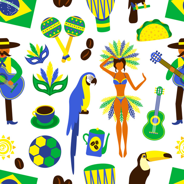 Бразилія безшовні візерунком
 - Вектор, зображення
