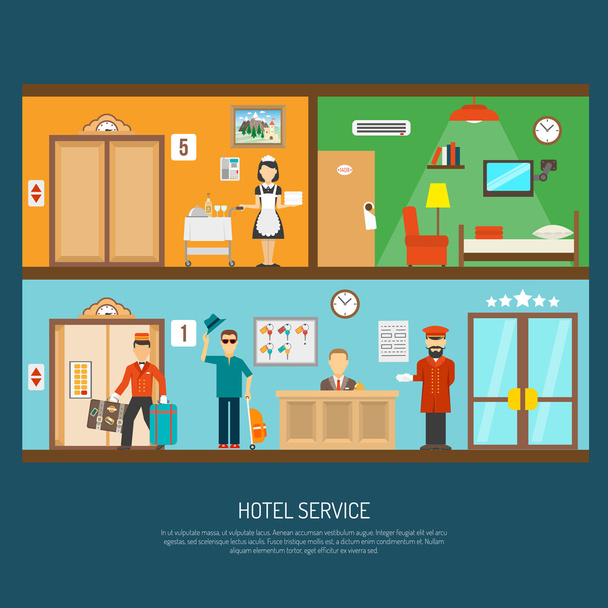 a Hotel szolgáltatás illusztráció - Vektor, kép