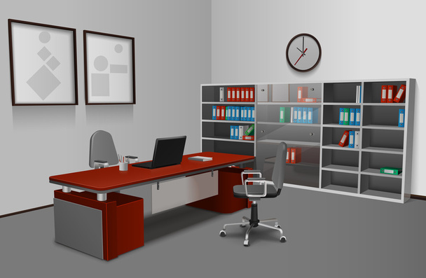 Realistic Office Interior - Vector, Image