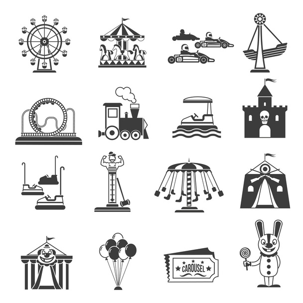Amusement Park Icons - Vector, Image